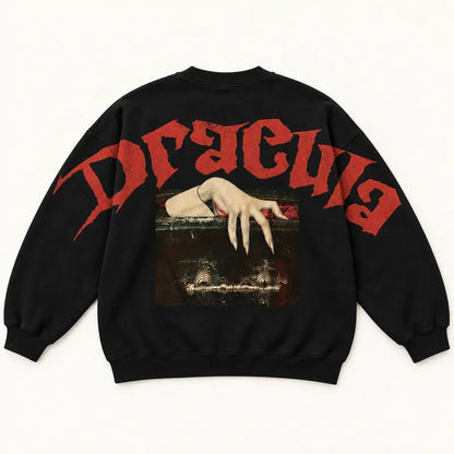 Dracula Vampire Sweatshirt Gildan, Gothic Coffin Hand Horror Crewneck, Vintage Bloody Halloween Graphic Shirt, Spooky Vampire Fan Gift