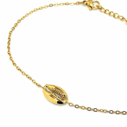 Cowrie Shell Anklet, Tarnish Resistant, Spiritual Jewelry, Silver Anklet, Gold Anklet, Hypoallergenic Jewelry, Stainless Steel, Shell Jewelry, Symbolic Jewelry,Abundance