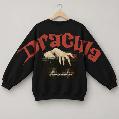 Dracula Vampire Sweatshirt Gildan, Gothic Coffin Hand Horror Crewneck, Vintage Bloody Halloween Graphic Shirt, Spooky Vampire Fan Gift